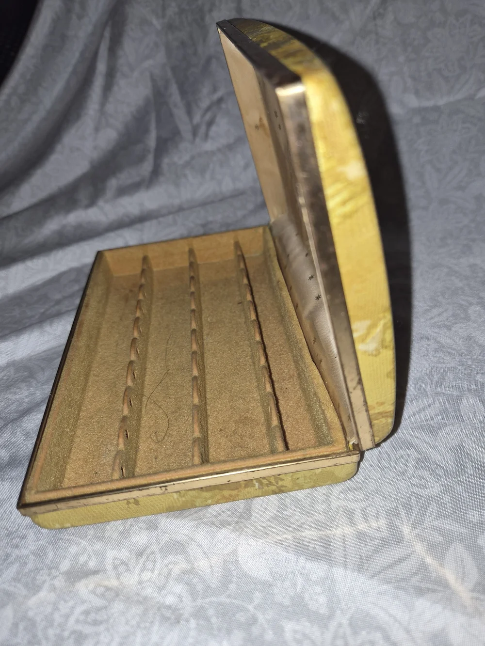 Mele.Vintage Gold Tone Jewelry Display Box